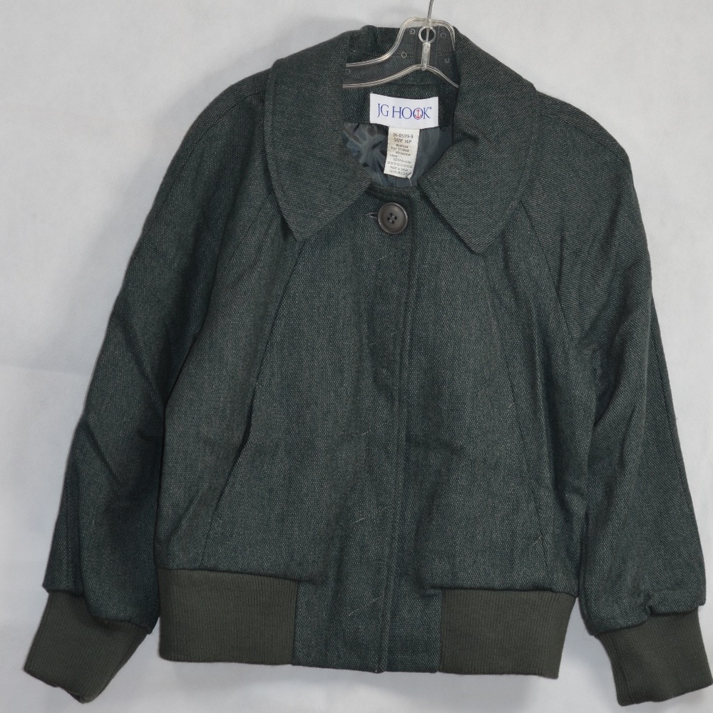 Green Bomber Style Jacket SZ 14P NWOT by JG Hook